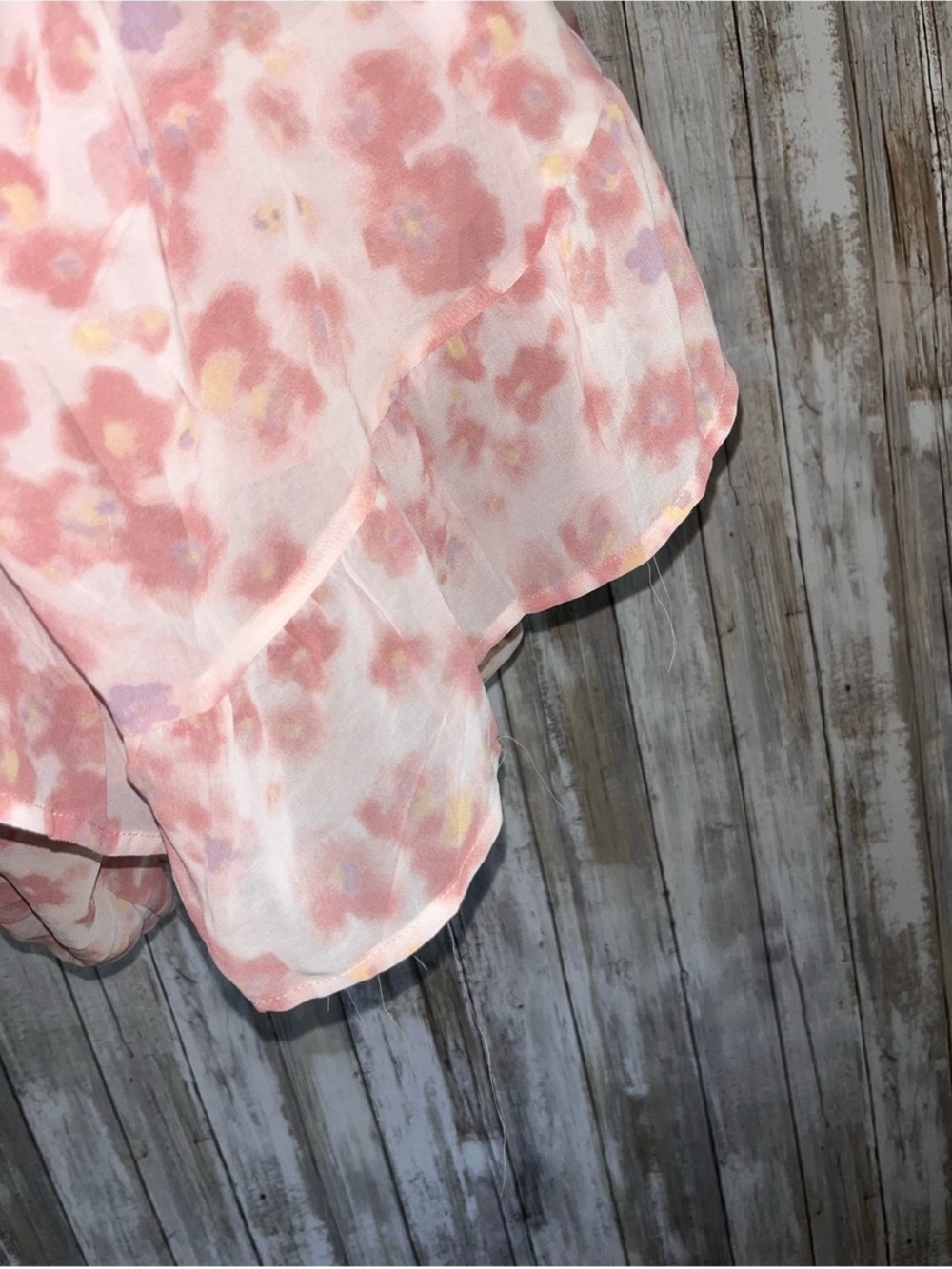 NWT Entro Pink Floral Puff Sleeve Open Back High Low Midi Dress S - Picture 2 of 7